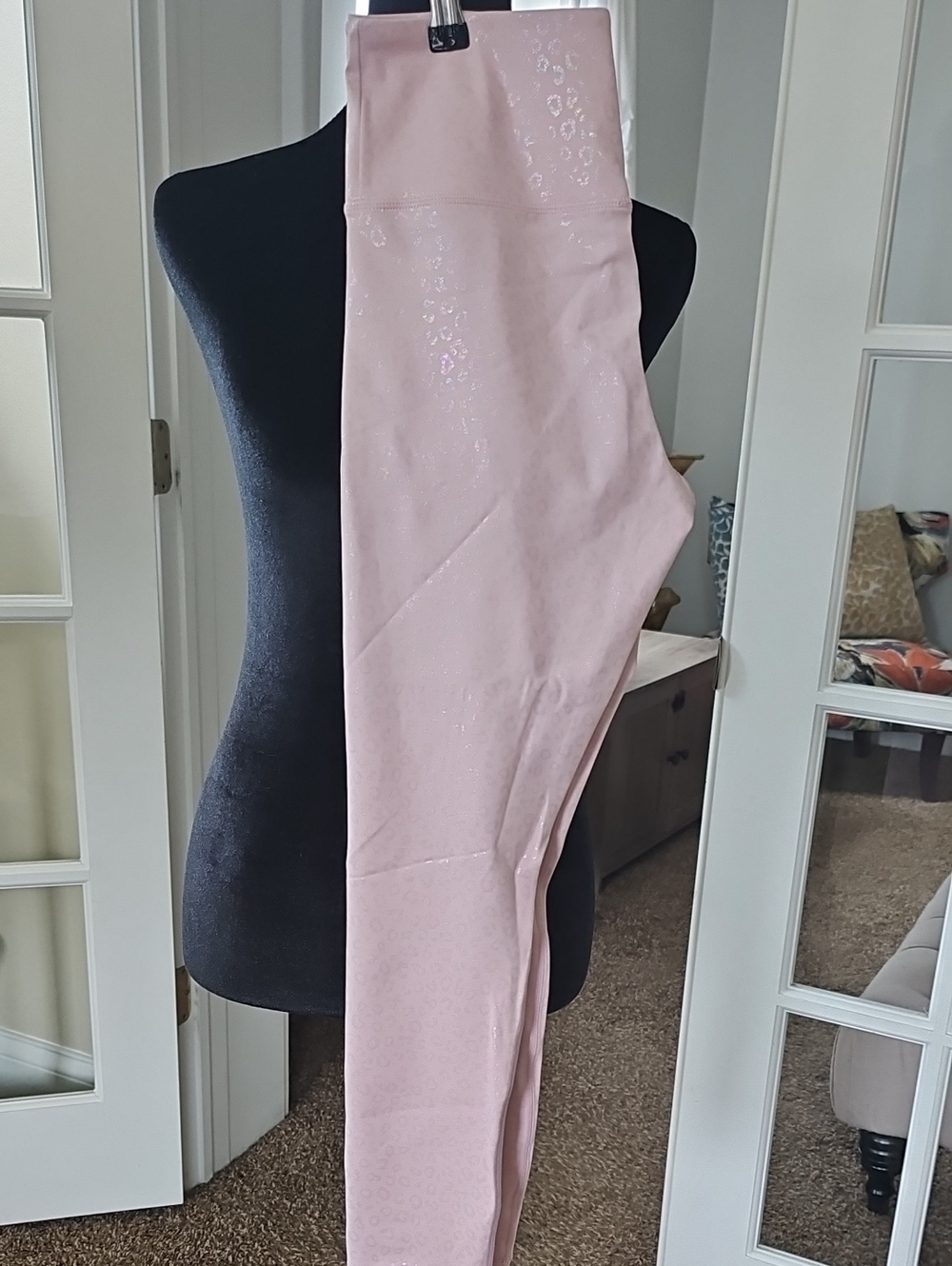 ZYIA Active Leopard Pink Metallic Leggings